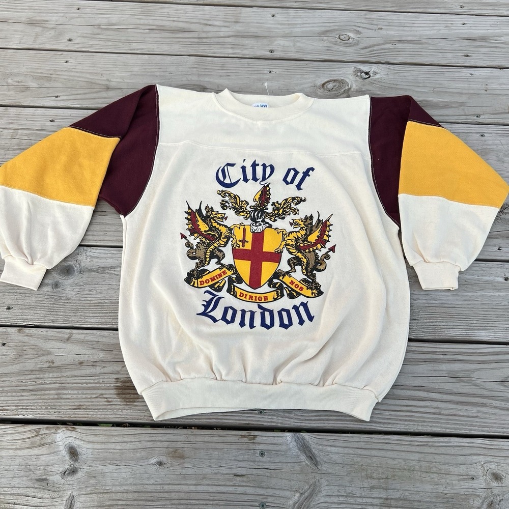 Vintage 90s City Of London Coat‎ of Arms Crest Travel Souvenir Shirt Size Medium